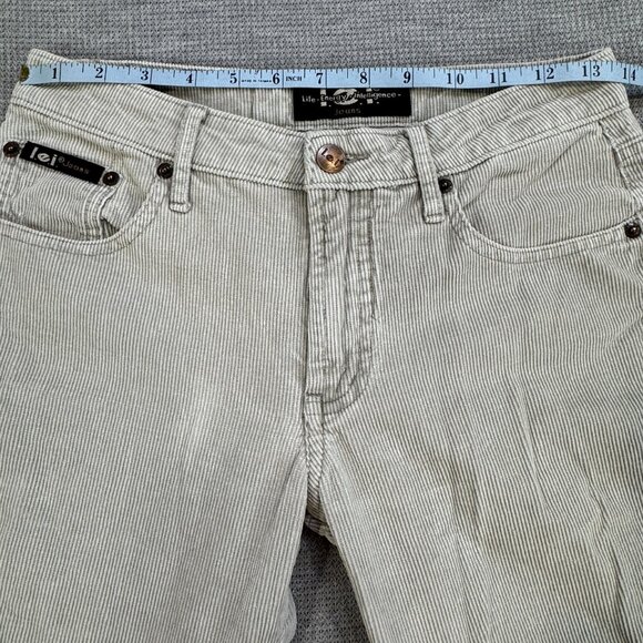 Lei Jeans Womens Size 1 Tan Corduroy Flare Bootcut Leg Mid Rise 100% Cotton Y2K - Picture 8 of 13